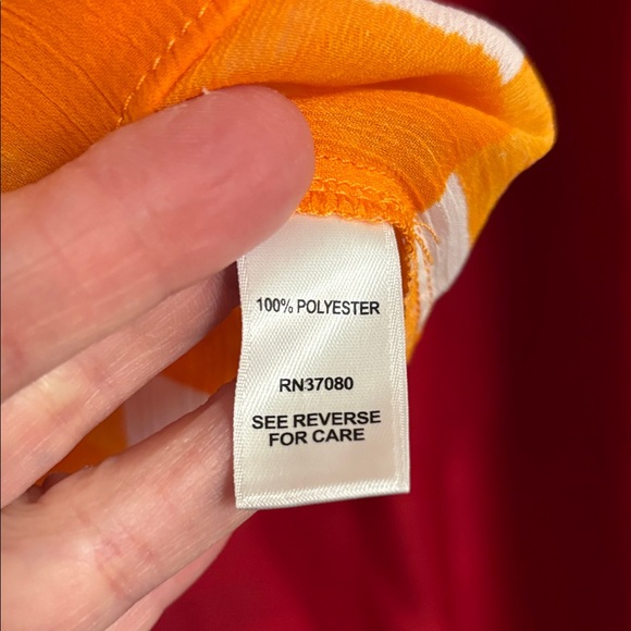 Marie Oliver Orange and White Checkered Blouse - Picture 3 of 9